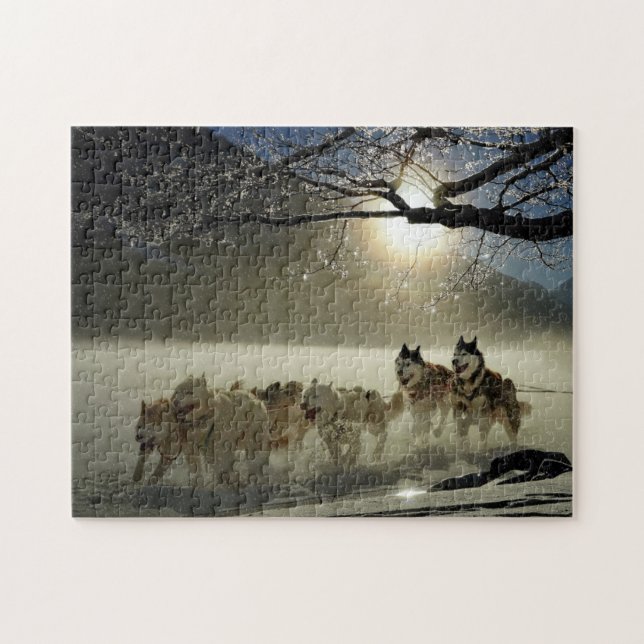 Puzzle Huskies in the Snow (Horizontal)