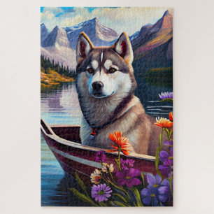 Puzzle Husky de Sibérie sur une pagaie : Une aventure pit