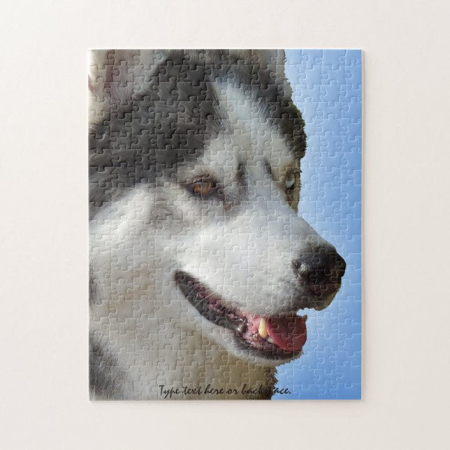 Puzzle Husky Eyes Personnalisé Sled Dog Puzzles (Vertical)