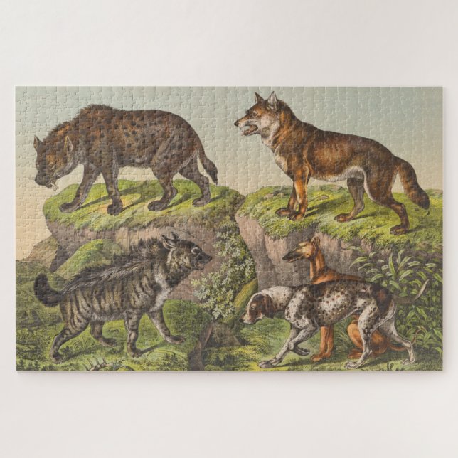 Puzzle Hyaena (Hyena), loup et chien (Horizontal)