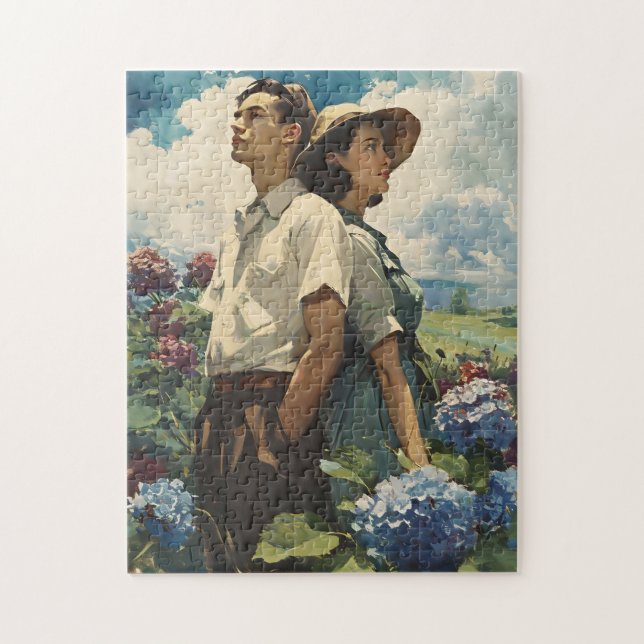 Puzzle Hydrangea Harmony : Amour Vintage (Vertical)