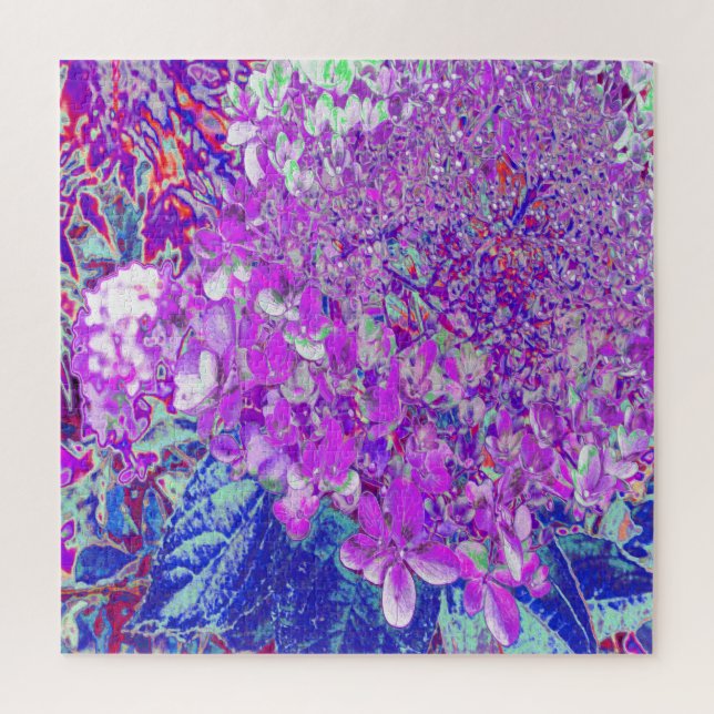 Puzzle Hydrangea Limelight Élégant Violet et Bleu (Vertical)