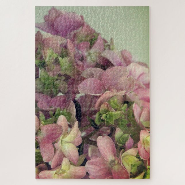 Puzzle Hydrangée rose (Vertical)