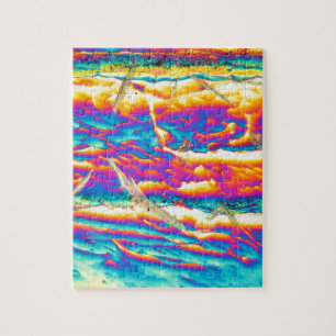 Puzzle Hydroxyde de potassium sous un microscope