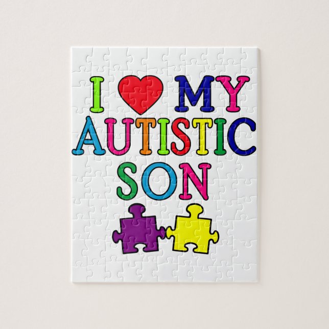 Puzzle I coeur mon fils autiste (Vertical)