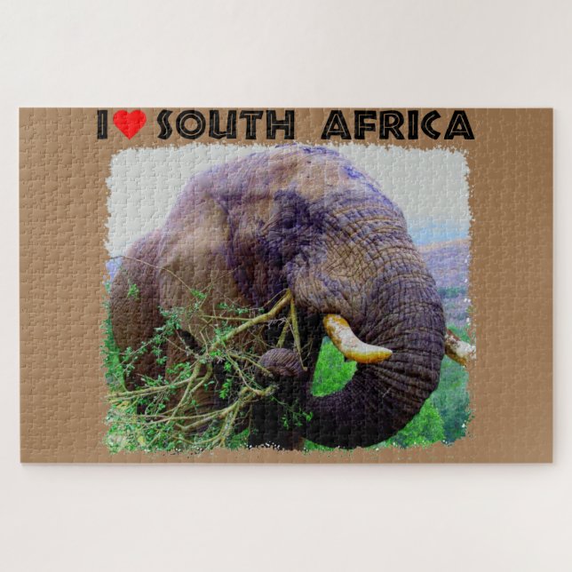 Puzzle I Heart Afrique du Sud Bull Elephant (Horizontal)