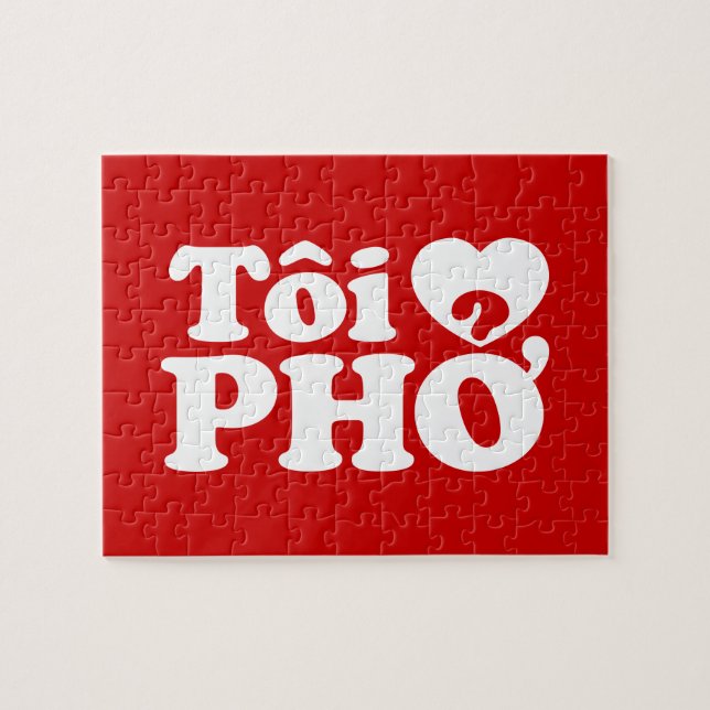 Puzzle I Heart (Love) Pho (Tôi PHỞ) (Horizontal)