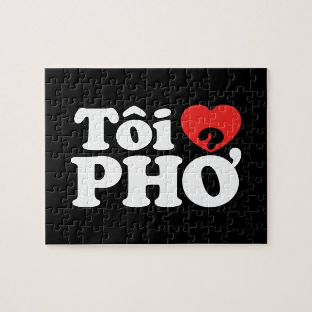 Puzzle I Heart (Love) Pho (Tôi PHỞ) (Horizontal)