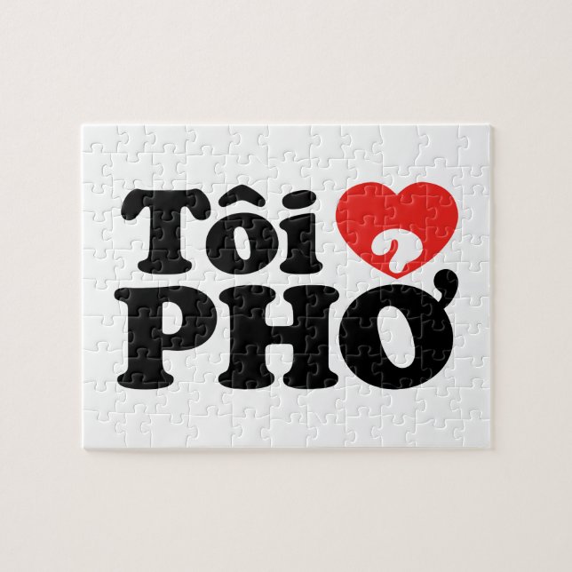 Puzzle I Heart (Love) Pho (Tôi PHỞ) (Horizontal)