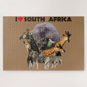 Puzzle I Heart South Africa Wildlife Collage