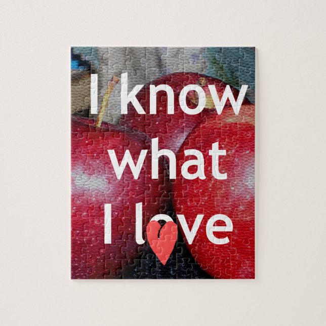 Puzzle "I Know What I Love" - Design à thème Apple (Vertical)