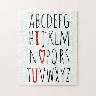 Puzzle I Love (Coeur) You Alphabet
