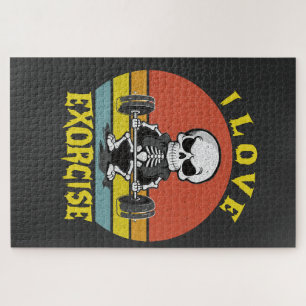 Puzzle I Love Exorcize Funny Éffrayant Halloween Squelett