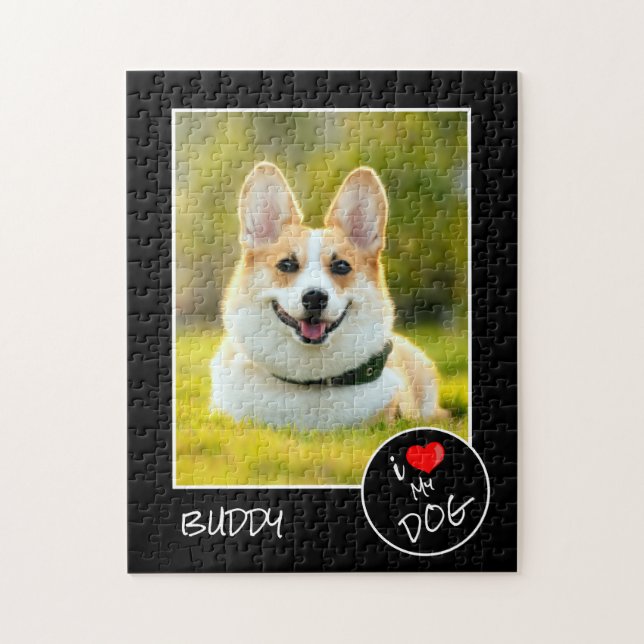 Puzzle I Love My Dog, Photo Personnalisée - Amateurs De A (Vertical)