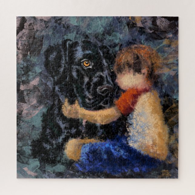 Puzzle I Love My Pet - Art Abstrait Moderne Peinture Styl (Vertical)