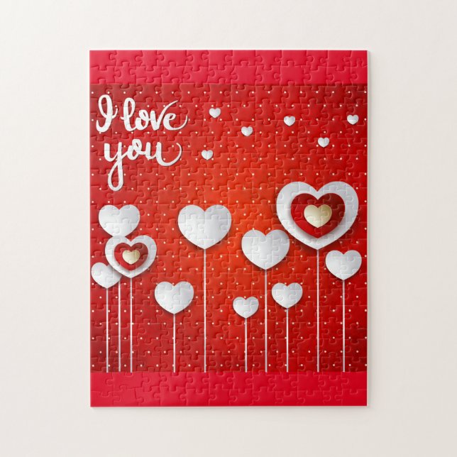 Puzzle I love you in Red (Vertical)