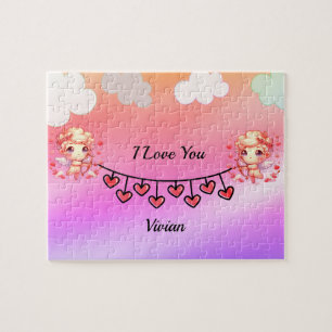Puzzle I Love you Nom personnalisé