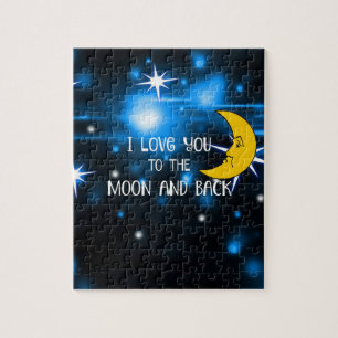 Puzzle I Love You to the Moon and Back, design coloré
