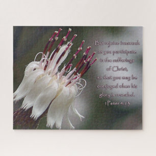 Puzzle I Pierre 4:13 Inspirationnel Floral