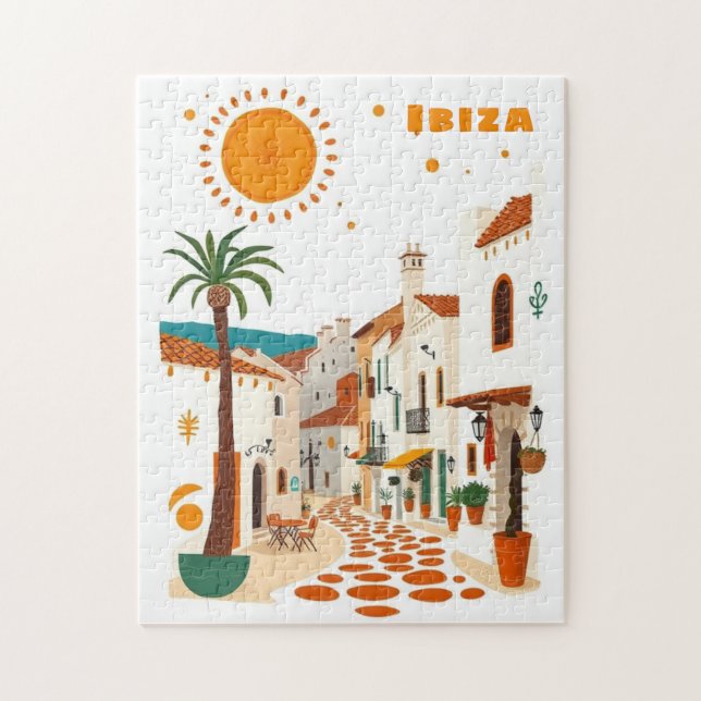 Puzzle Ibiza Espagne vacances blanc méditerranéen  (Vertical)