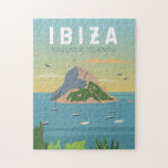 Puzzle Ibiza Espagne Voyage Art Vintage<br><div class="desc">Design vectoriel Ibiza. Ibiza est l'une des îles Baléares,  un archipel d'Espagne en Méditerranée. Elle est réputée pour la vie nocturne animée de la ville d'Ibiza et de Sant Antoni.</div>