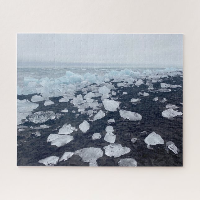 Puzzle Ice on Diamond Beach in Iceland (Horizontal)