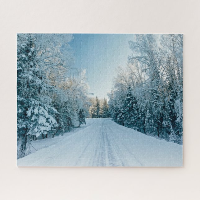 Puzzle Ice & Snow | Frozen Winter Road Russia, Siberia (Horizontal)