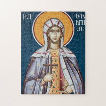 Icône chrétienne orthodoxe de Ste Olympia la diaco