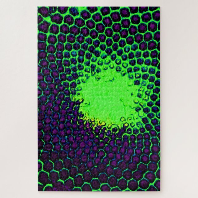 Puzzle Icône de miel Abstraite Design vert et violet (Vertical)