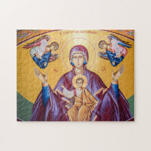 Puzzle Icône Theotokos et Christ Child with Angels