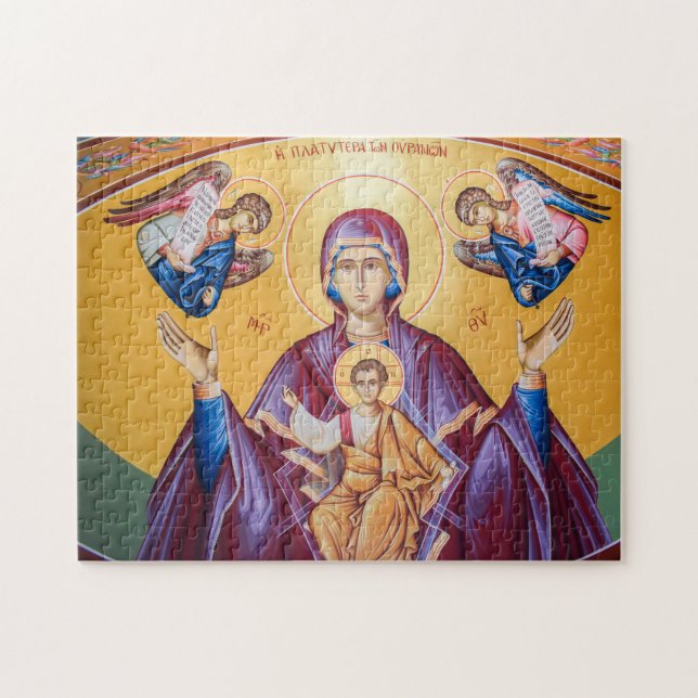 Puzzle Icône Theotokos et Christ Child with Angels (Horizontal)