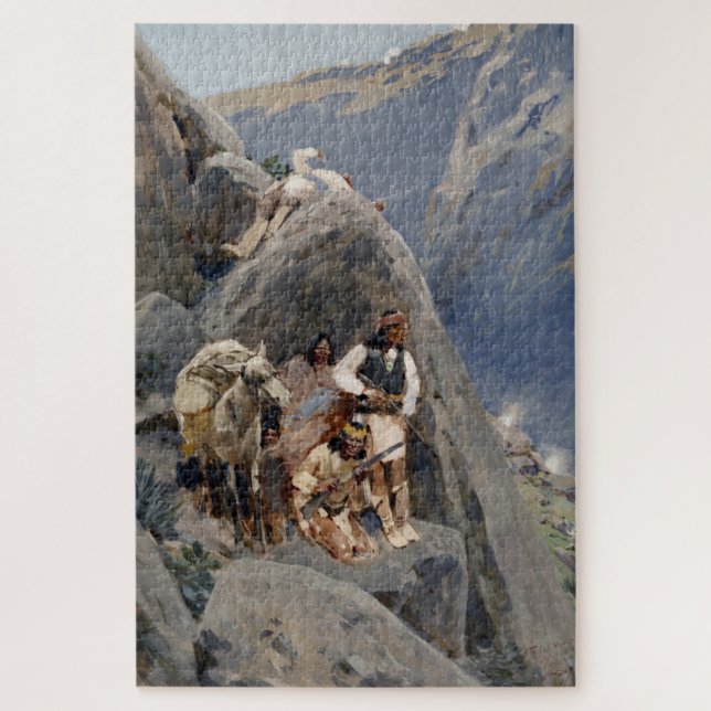 Puzzle Icônes amérindiennes : Guerriers Apaches, Cavaleri (Vertical)