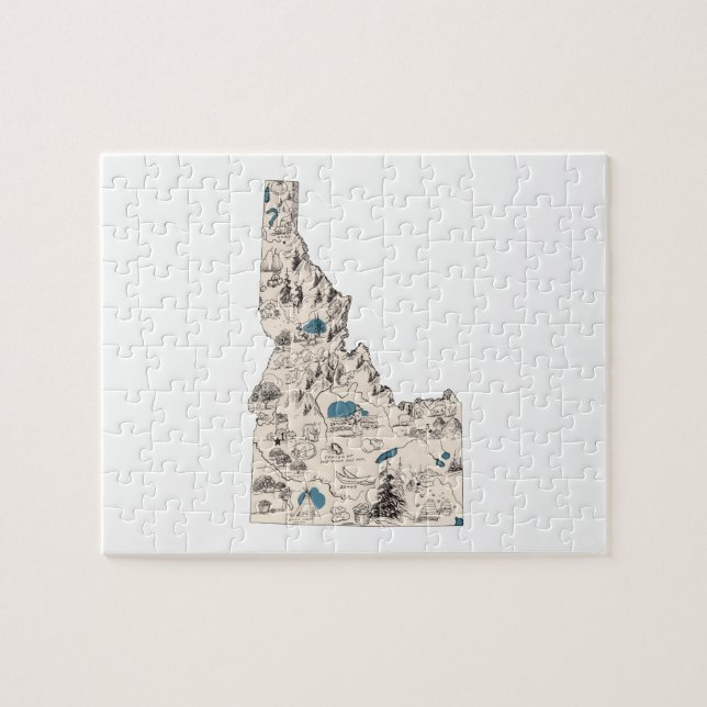 Puzzle Idaho Shaped Vintage Picture (Horizontal)