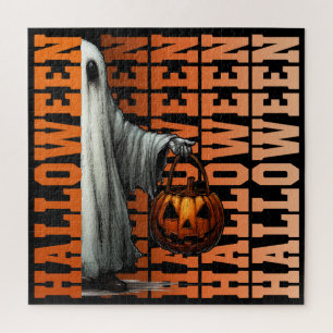 Puzzle Idées de cadeaux de typographie Halloween fantôme