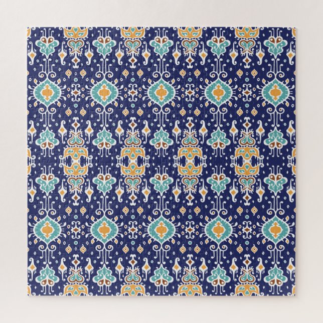 Puzzle Ikat Géométrique : Ornement Oriental Folklore. (Vertical)