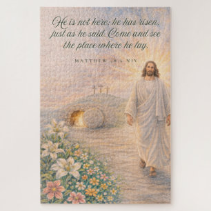 Puzzle Il est ressuscité – Matthieu 28:6 Verset biblique