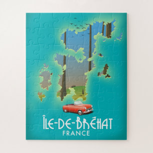Puzzle Île-de-Bréhat, affiche de voyage de style vintage