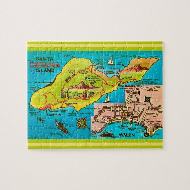 Puzzle Île de Santa Catalina vintage 8x10 (Horizontal)