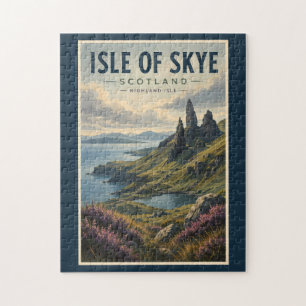 Puzzle Île de Skye Écosse Paysage Voyage Art Rétro