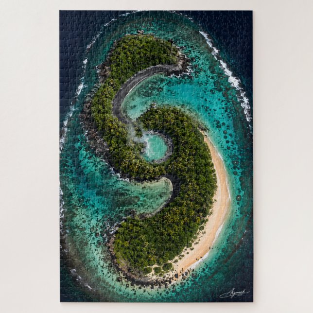 Puzzle Île en forme de S avec un lagon de source chaude c (Vertical)