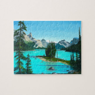 Puzzle Île Spirit au lac Maligne