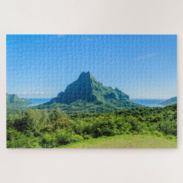 Puzzle Île verte tropicale de Moorea dans le Pacifique (Horizontal)