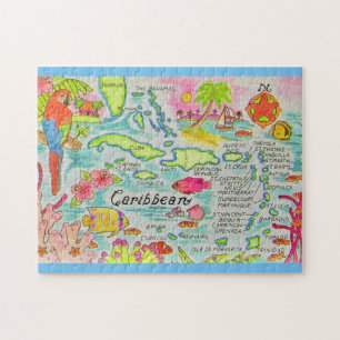 Puzzle Îles 11x14 illustrées de manière colorée