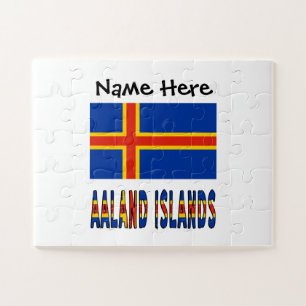 Puzzle Îles Åland et drapeau Ålander Personnalisé 