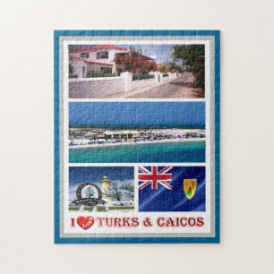 Puzzle Îles Turques et Caïques - I Love -