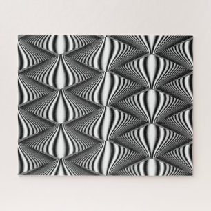Puzzle Illusion 3D noir et blanc   Adulte en difficulté
