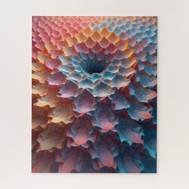 Puzzle Illusion de feuille en pastels (Vertical)