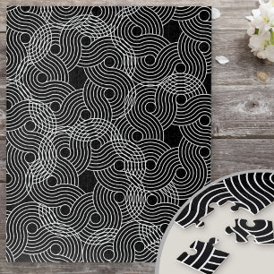 Puzzle Illusion de spirale géométrique noir et blanc