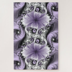 Puzzle Illusion Lilac Abstrait Floral Fractal Art Imagina