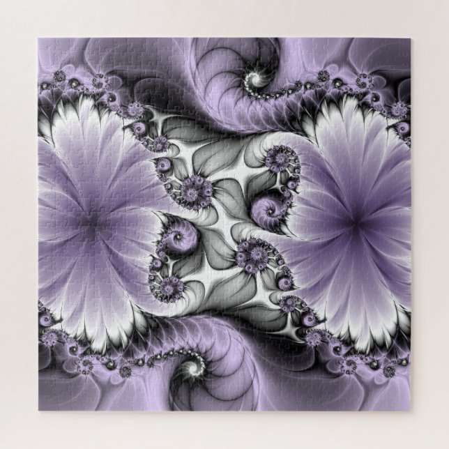 Puzzle Illusion Lilac Abstrait Floral Fractal Art Imagina (Vertical)